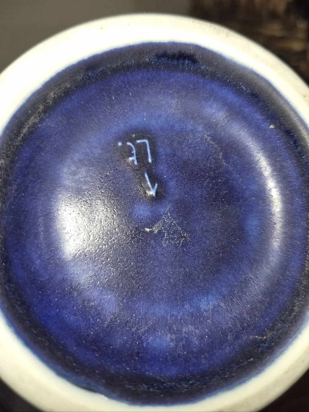 Vintage Cobalt Blue Glazed Studio Pottery 2 lt Creamer